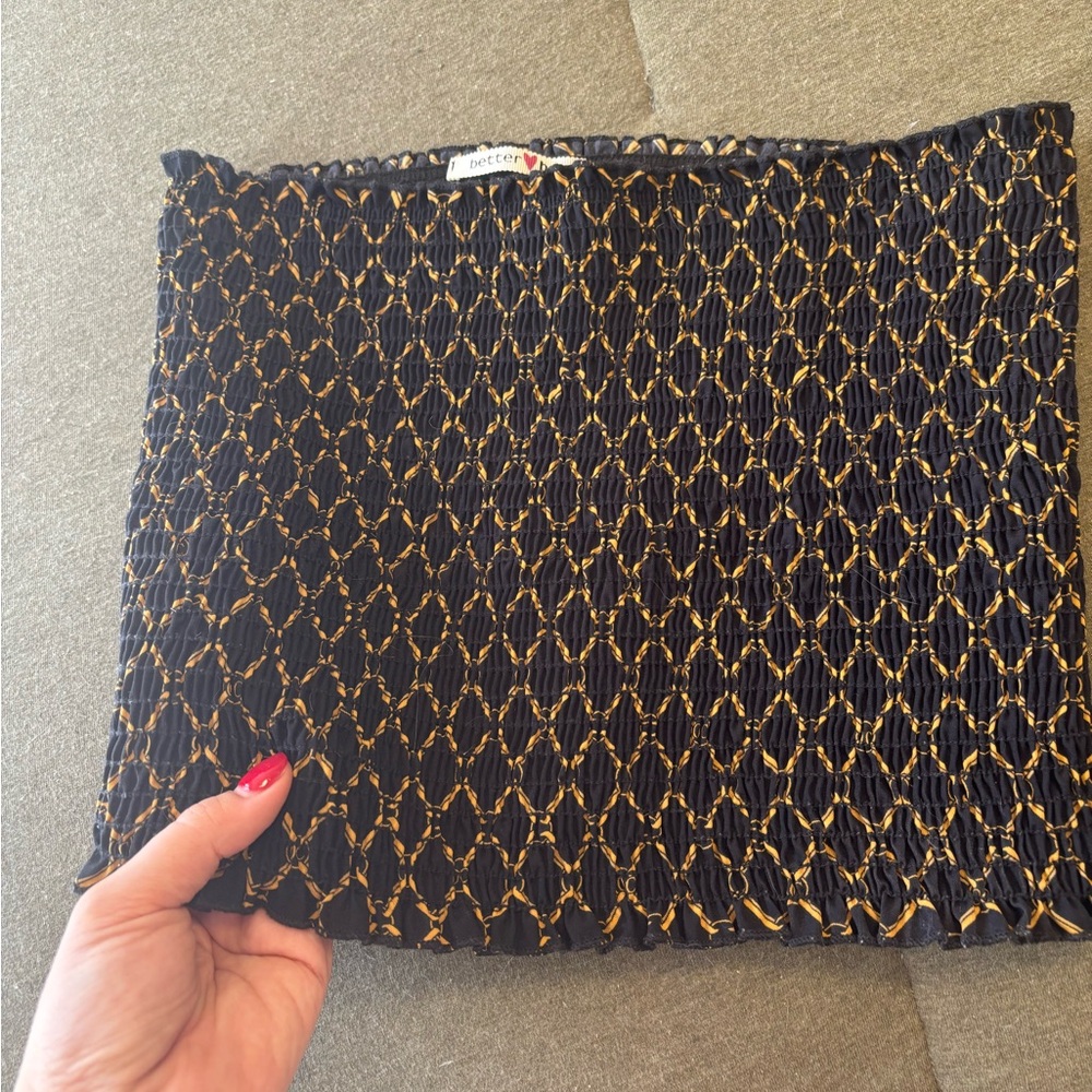 NWOT Better Be Black and Gold Patterned Tube Top